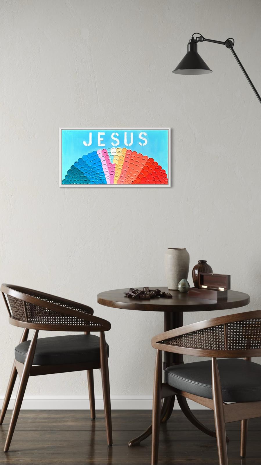 Burst of Belief – Rainbow Jesus Wall Art