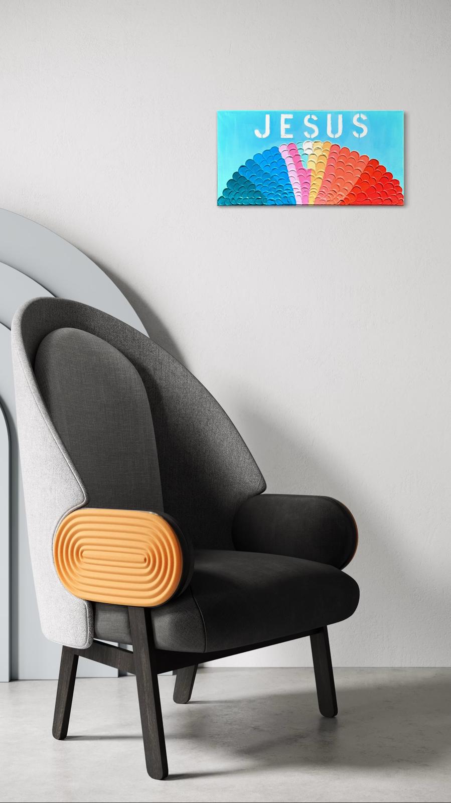 Burst of Belief – Rainbow Jesus Wall Art