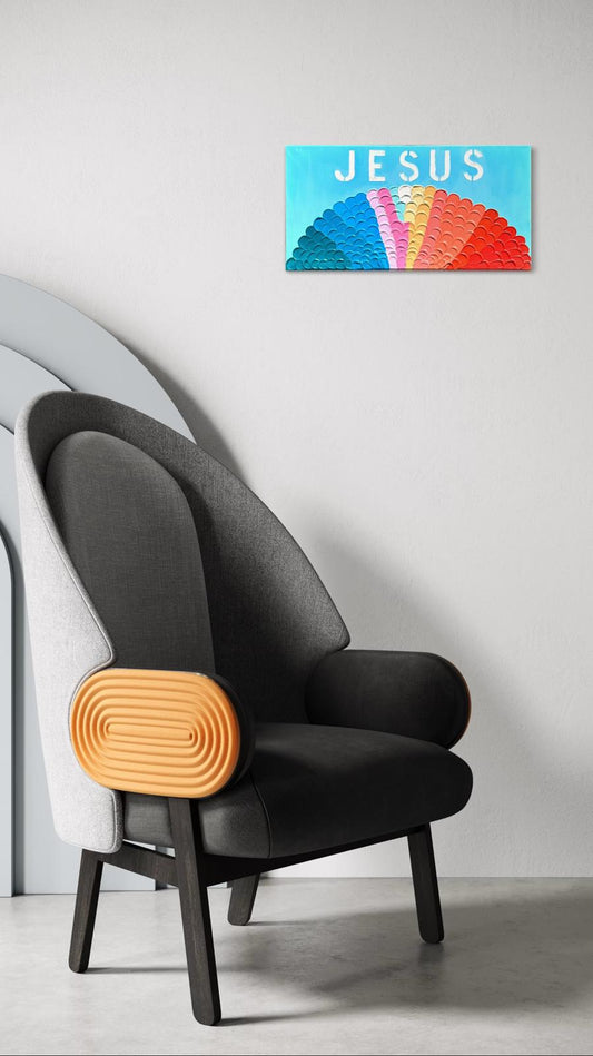 Burst of Belief – Rainbow Jesus Wall Art
