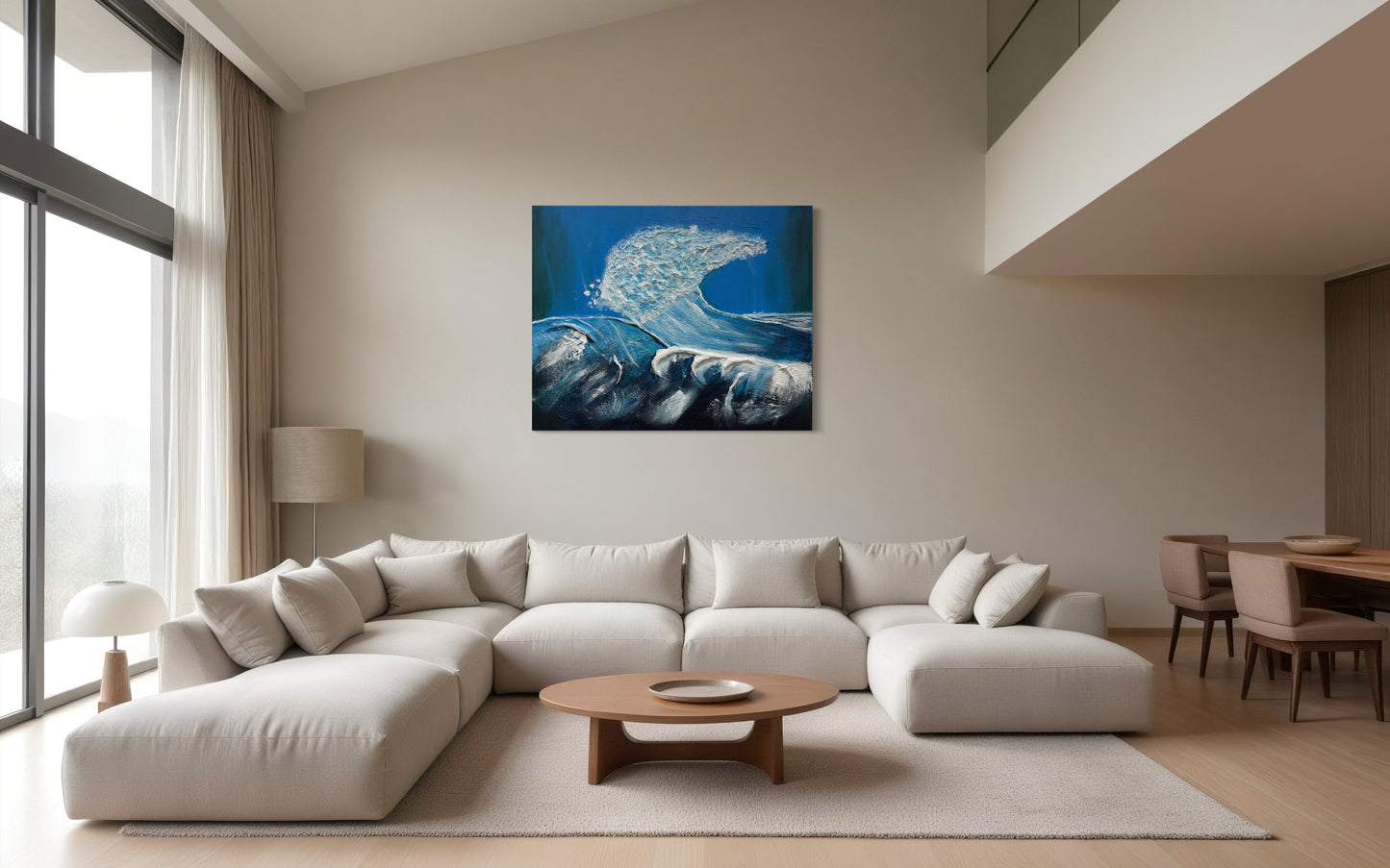 Ocean Surge Textured Wave Art on Canvas