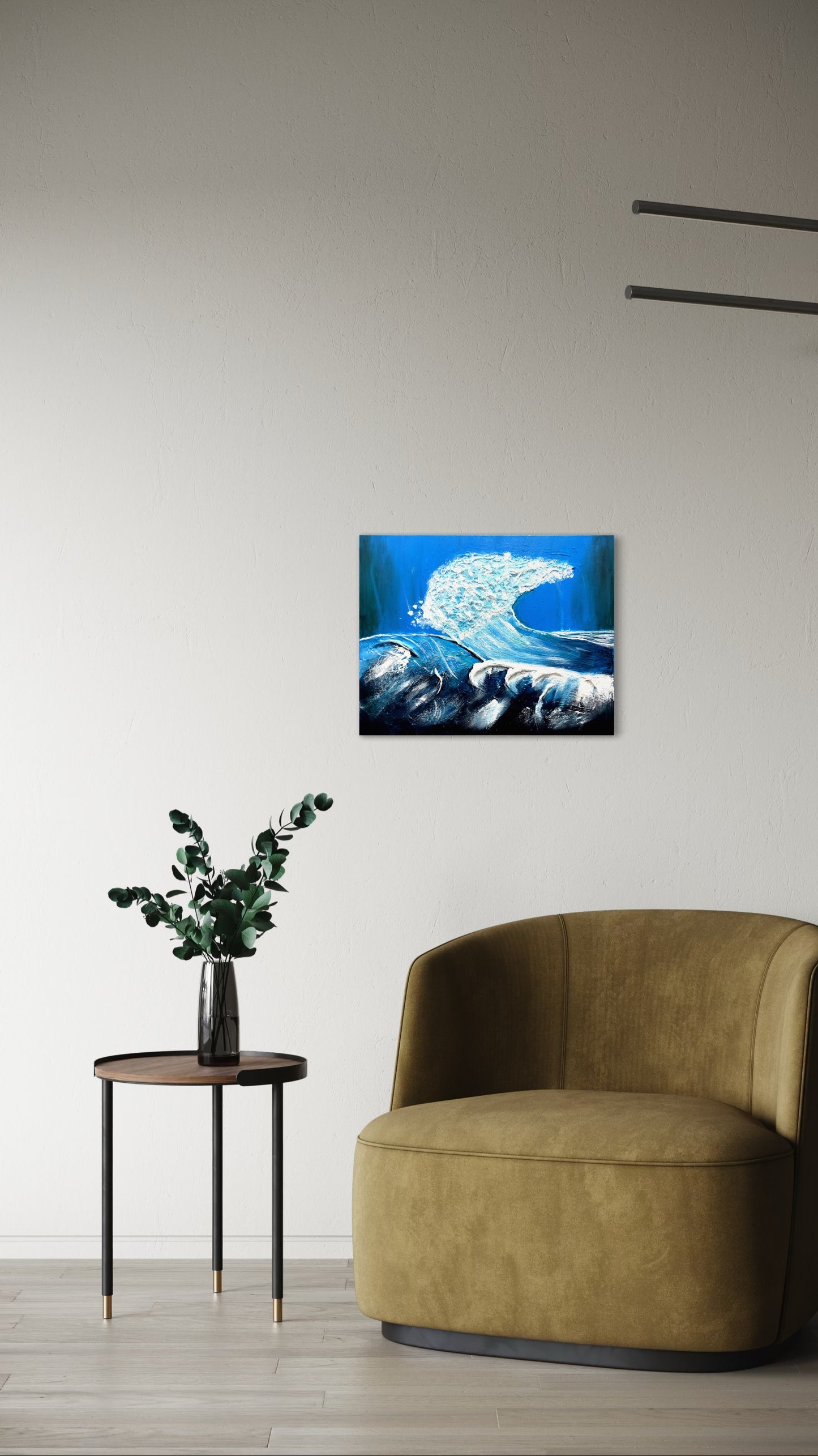 Ocean Surge Textured Wave Art on Canvas