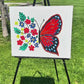 Half Wings, Full Bloom - Textured Butterfly and Flowers Canvas Art | Inspirational Wall Décor